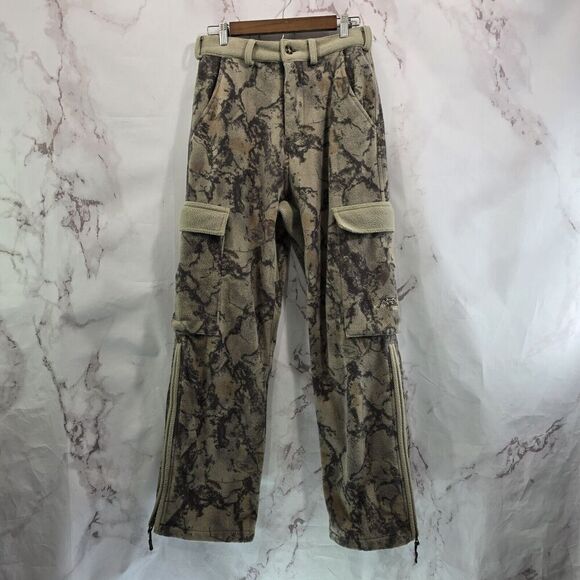 Natural Gear Pants Mens Small 30 X 30 Camo Hunting Fleece Woodland Grassland - Picture 1 of 13